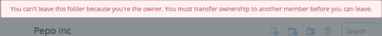 Leave folder owner error